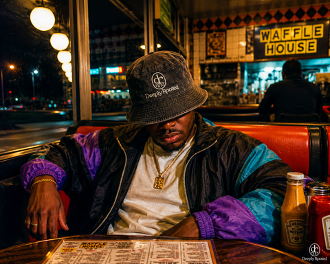Open Air Bucket Hat – Black Acid Wash Denim